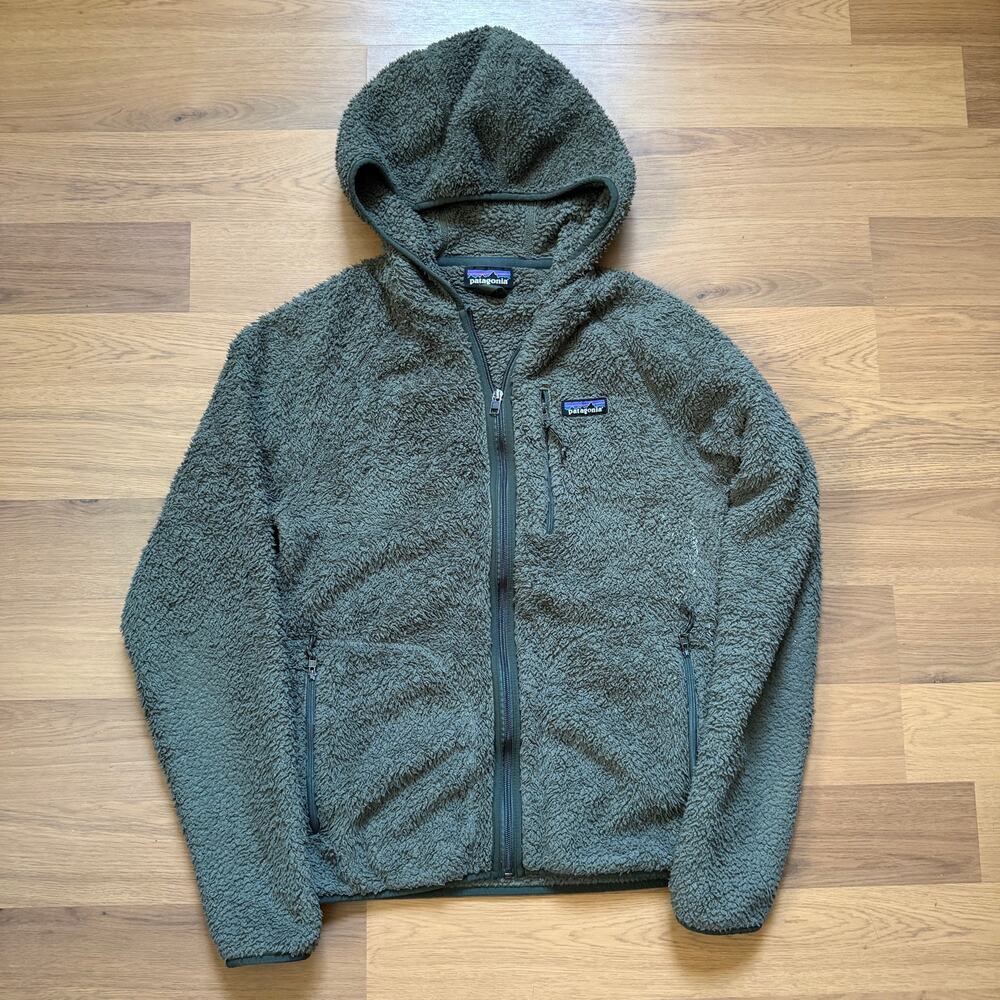 Men's Patagonia Basin Green Los Gatos Hoody Fleece Zip Up Sweatshirt Sz Small